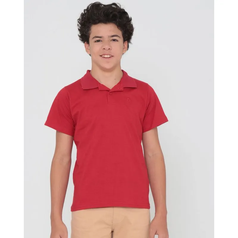 Polo Juvenil Básica Vermelha 18