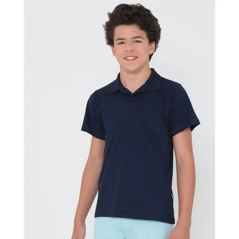 Polo Juvenil Básica Azul Marinho 12