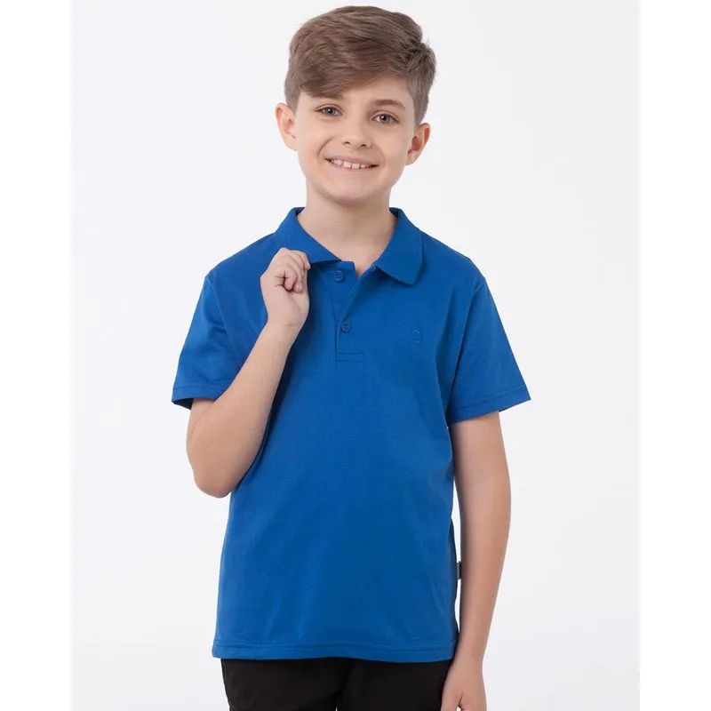 Polo Infantil Básica Azul 8