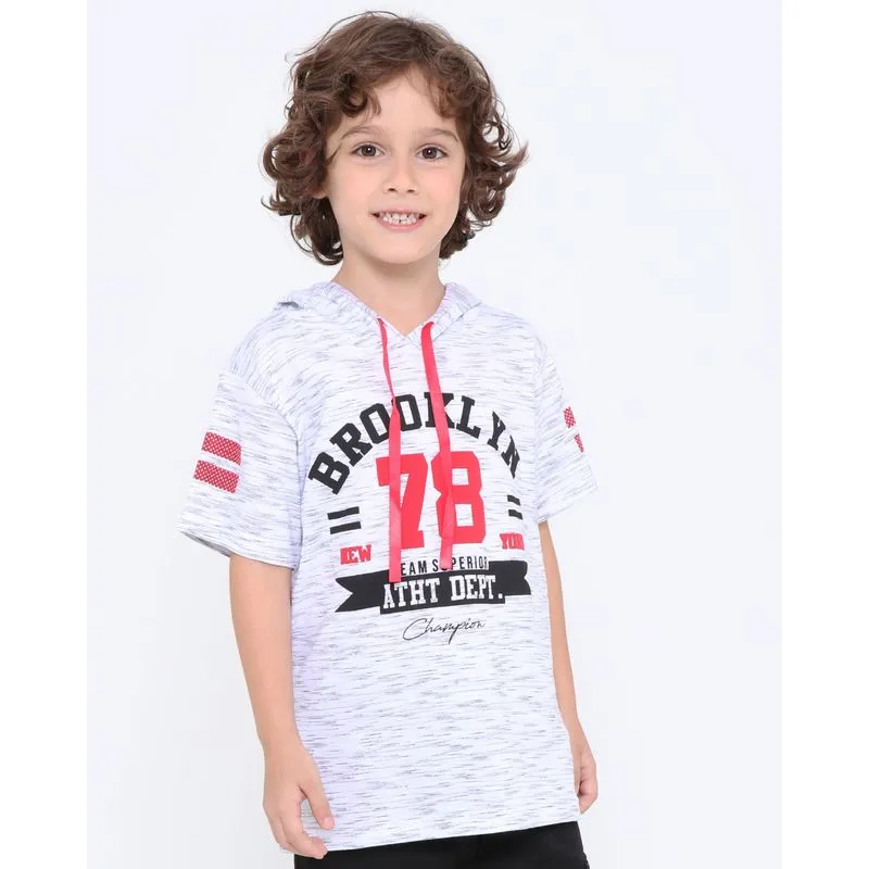 Camiseta Infantil Com Capuz Street Branca 8