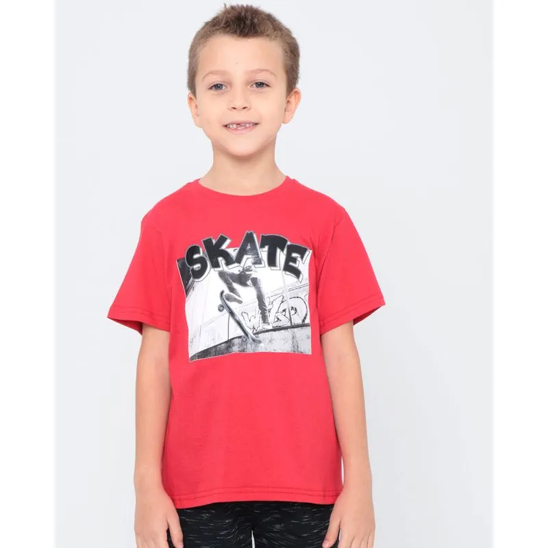 Camiseta Infantil Skate Grafite Vermelha 10