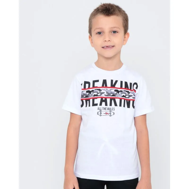Camiseta Infantil Street Camuflada Branca 8