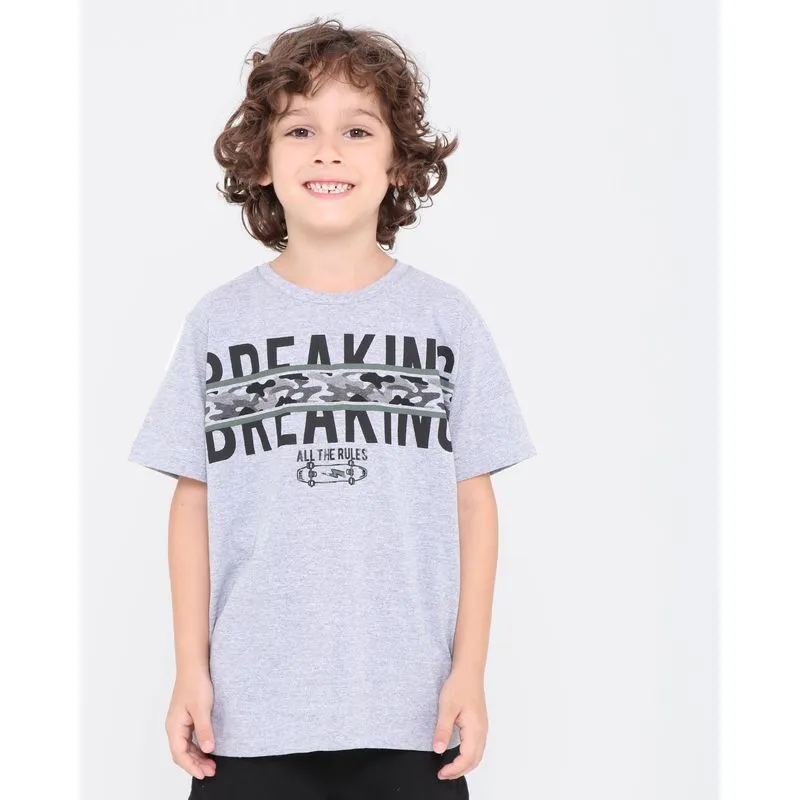 Camiseta Infantil Street Camuflada Cinza 6