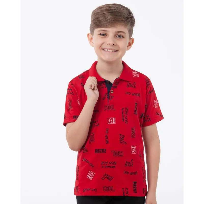 Polo Infantil Estampa Cool Vermelha 6