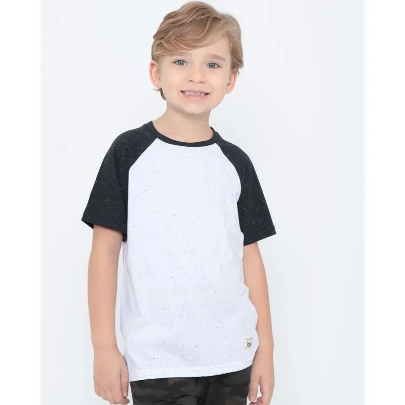 Camiseta Infantil Manga Curta Botonê Branca 8