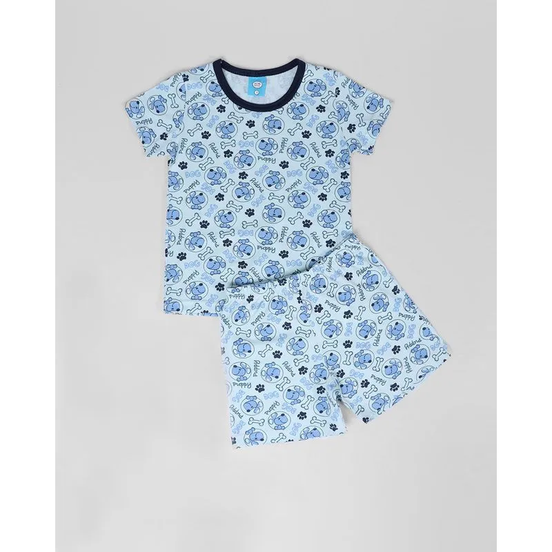 Pijama Bebê Patinhas Azul Claro 2