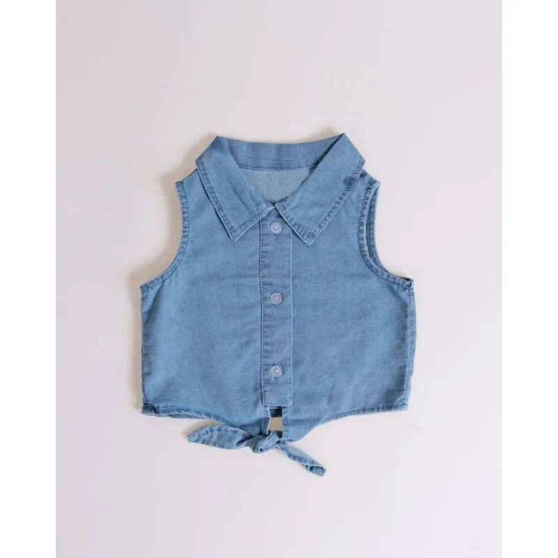 Regata Bebê Jeans Nozinho Azul Claro 2