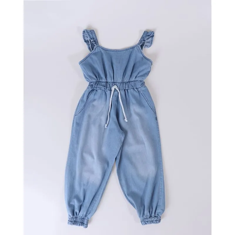Macacão Jeans Bebê Jogger Azul Claro 1