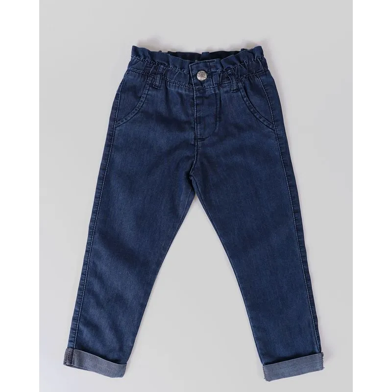 Calça Jeans Bebê Barra Dobrada Azul 1