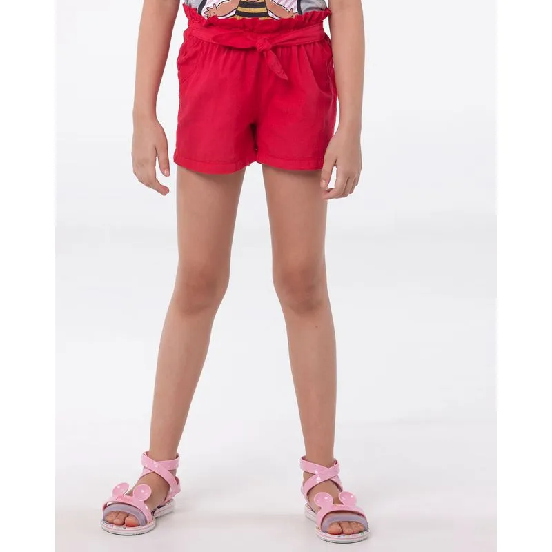 Short Infantil Sarja Clochard Vermelho 6