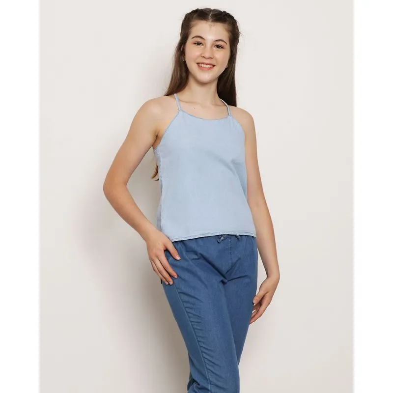 Regata Jeans Juvenil Alcinha Azul 12