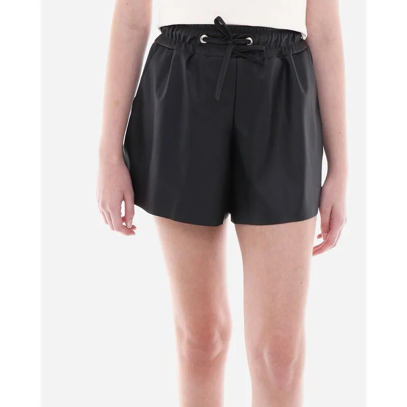 Short Juvenil Couro Sintético Preto 12