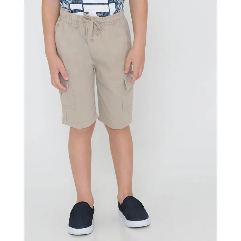 Bermuda Sarja Infantil Cargo Bege 8