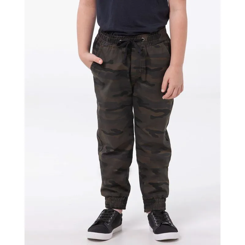 Calça Infantil Sarja Jogger Camuflada Verde 6