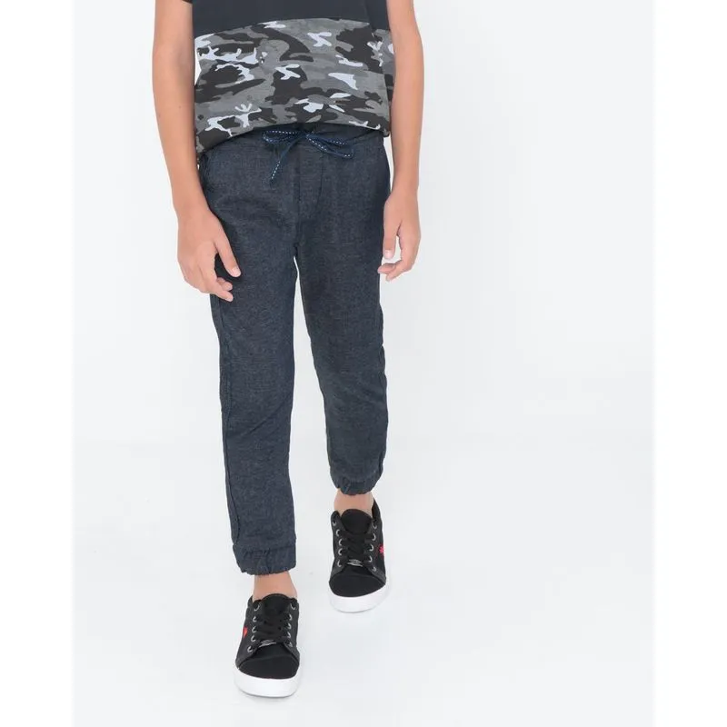Calça Jeans Infantil Elástico Cordão Azul 8