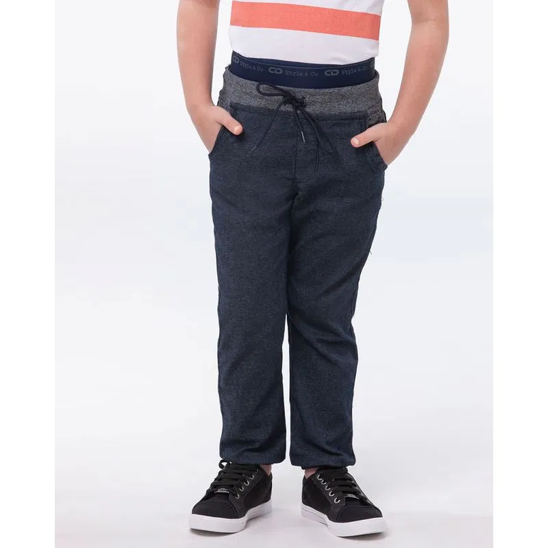 Calça Infantil Jeans Elástico Cordão Marinho 8