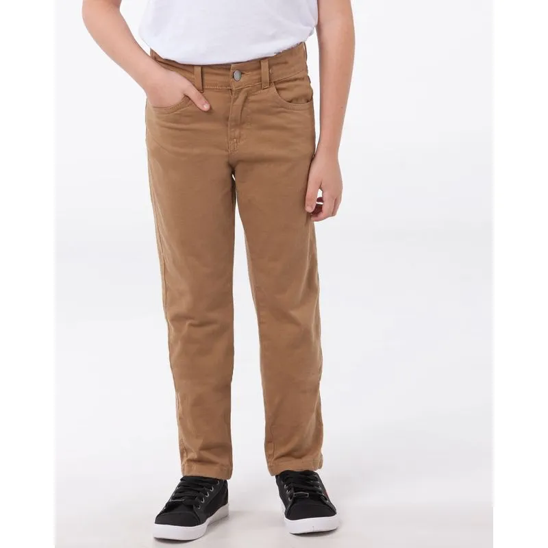 Calça Infantil Sarja Bege Escuro 8