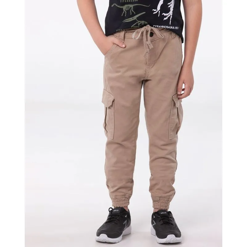 Calça Infantil Jogger Cargo Bege 8