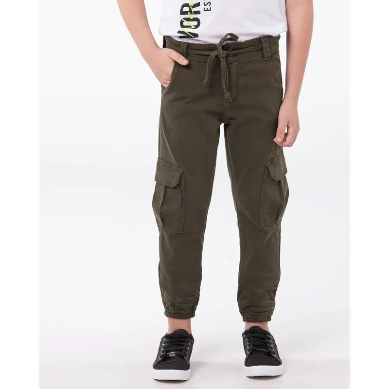 Calça Infantil Jogger Cargo Verde 8