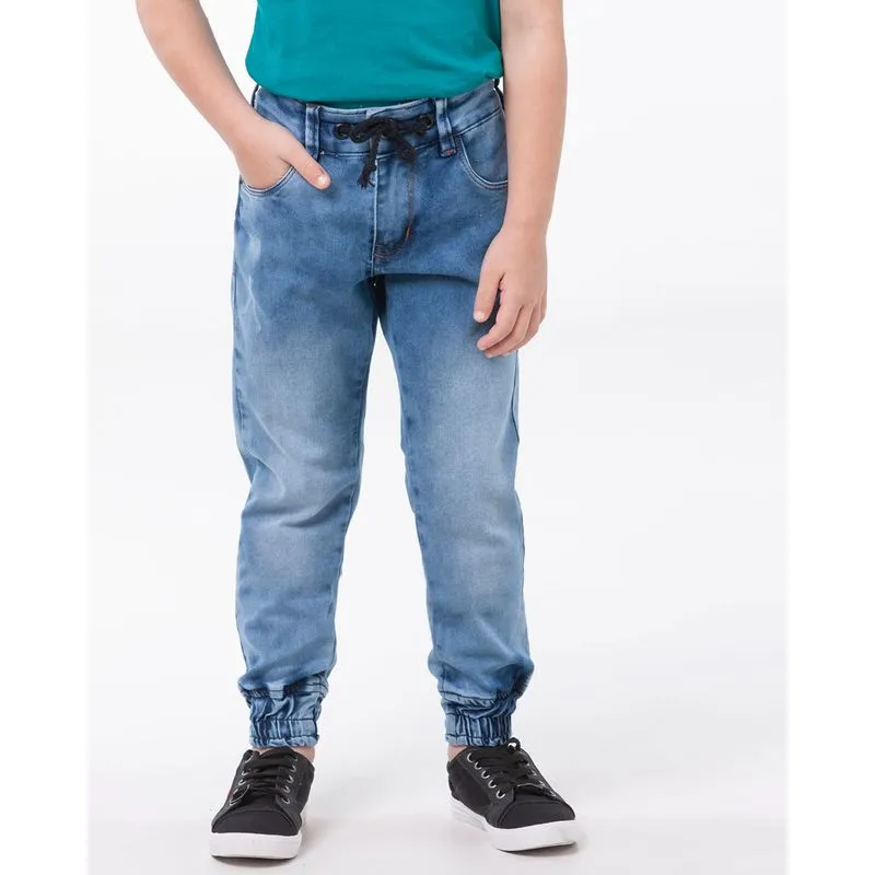 Calça Jeans Infantil Jogger Azul 4