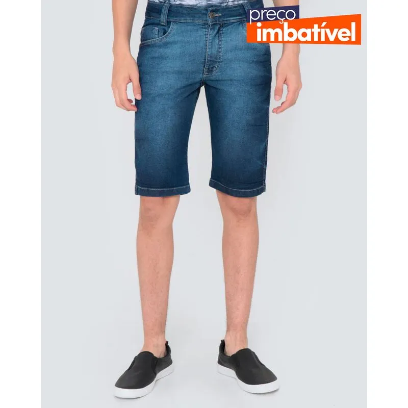 Bermuda Jeans Juvenil Azul Escuro 10