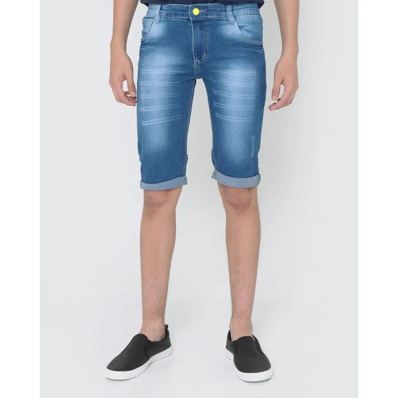 Bermuda Jeans Juvenil Estonada Azul 12