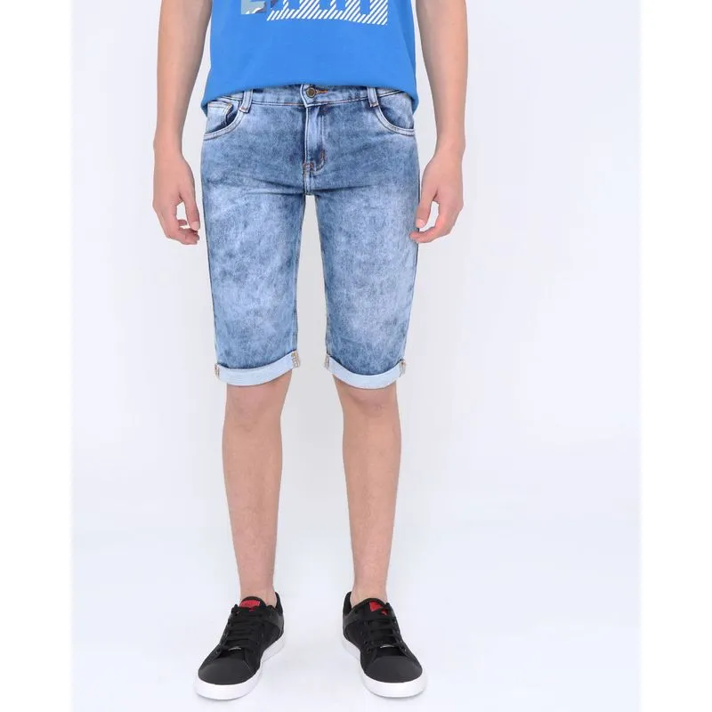 Bermuda Juvenil Em Moletom Paradox Jeans Azul 10