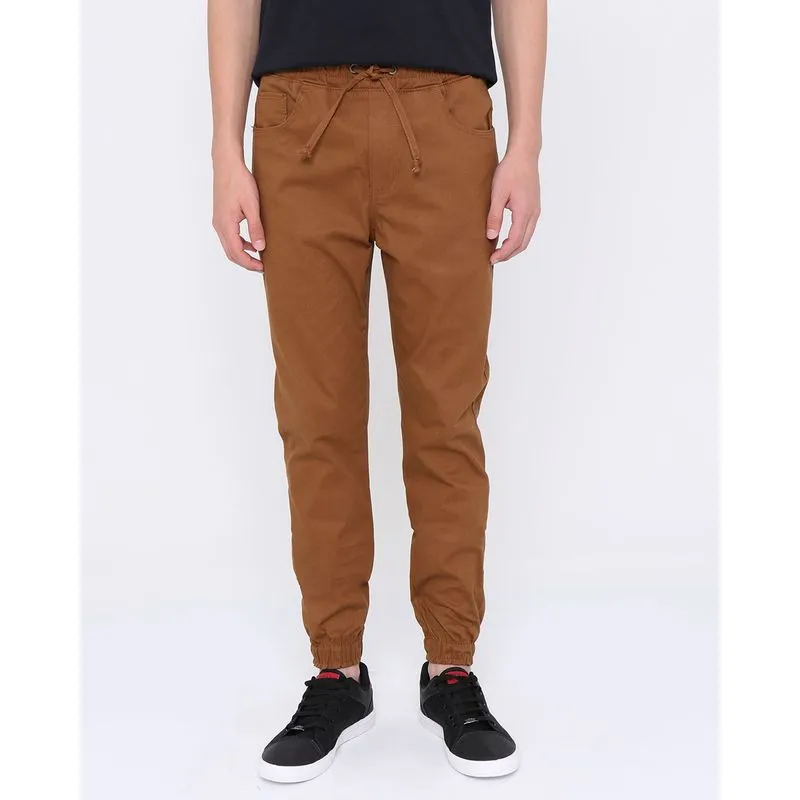 Calça Sarja Juvenil Jogger Bege Escuro 14
