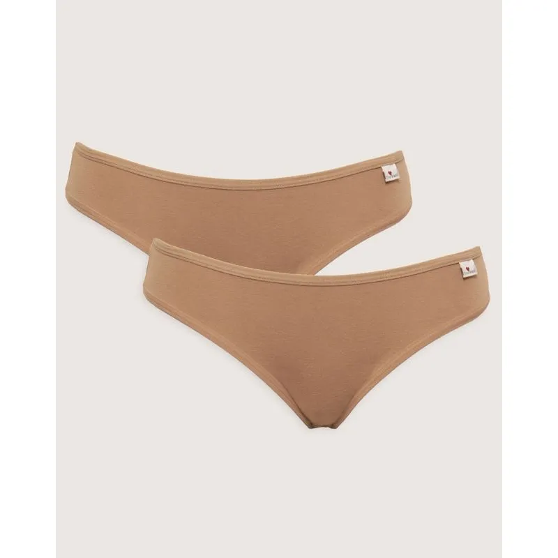 Kit Com 2 Calcinhas Biquíni Feminina Bege P