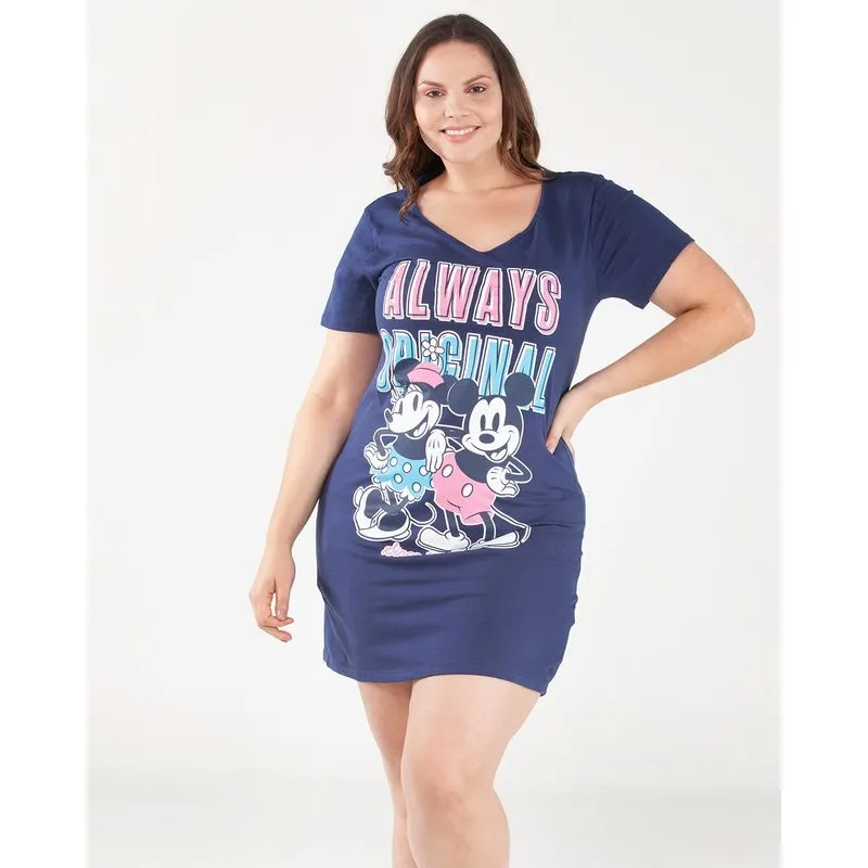 Camisola Plus Size Estampa Disney Azul Marinho 48