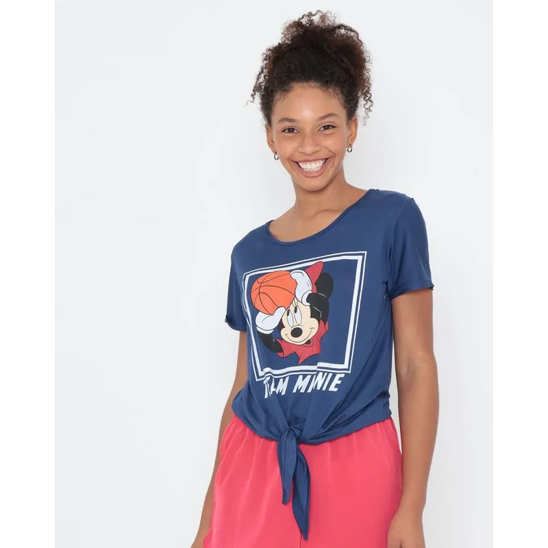 Blusa Fitness Nózinho Minnie Disney Azul P