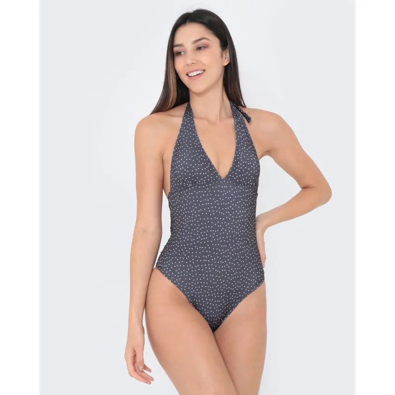 Maiô Frente Única Bojo Estampado Preto GG