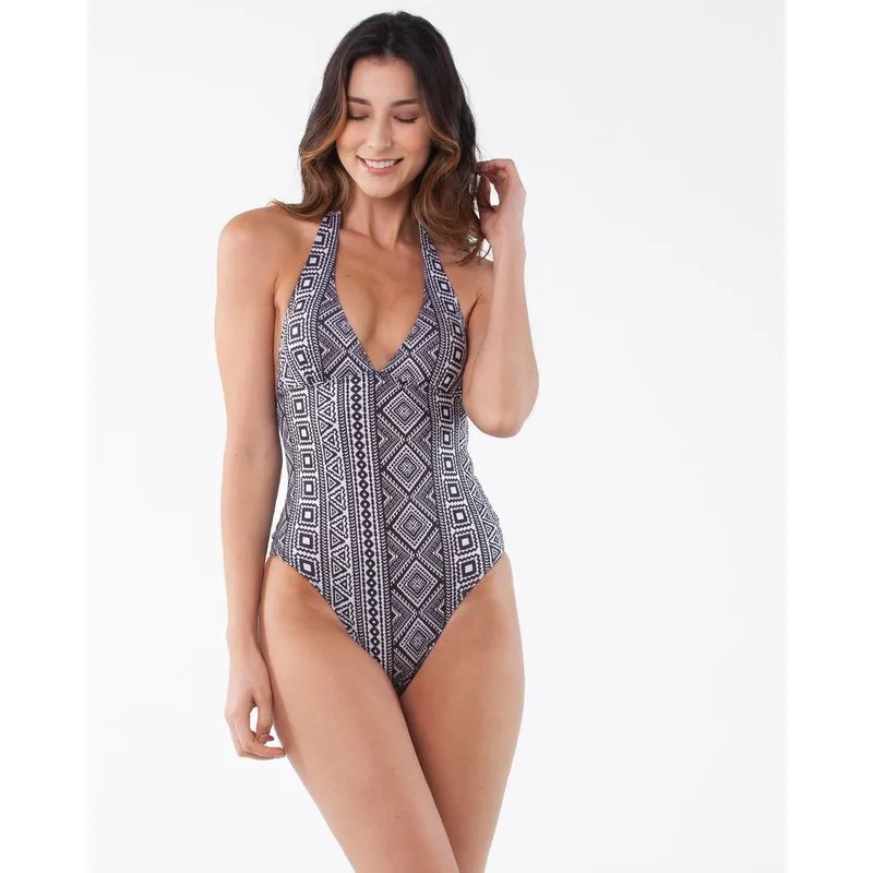 Maiô Feminino Frente Única Bojo Estampado Preto P