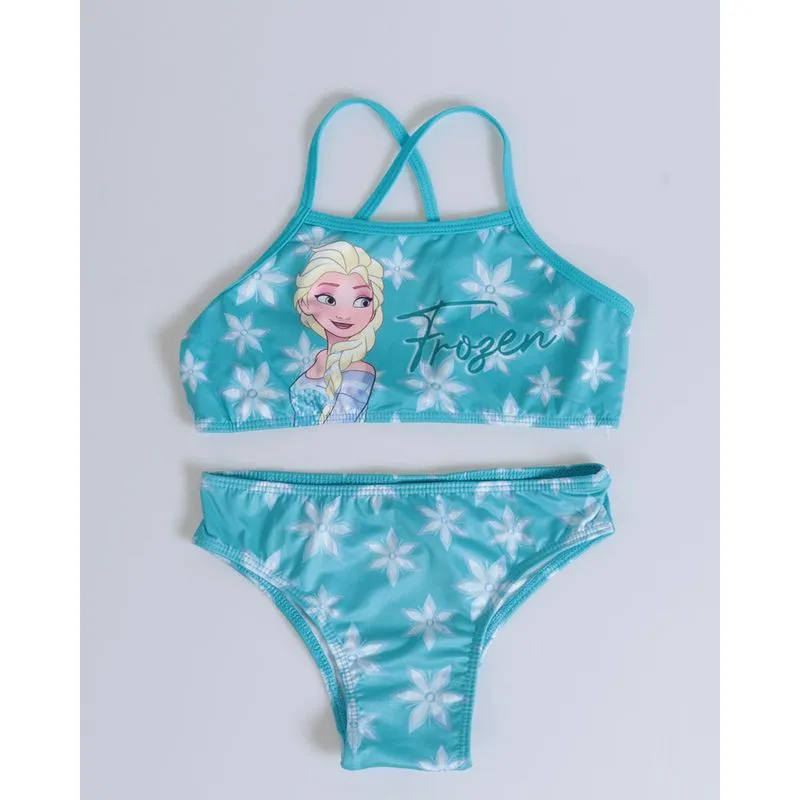 Biquíni Conjunto Infantil Frozen Disney Azul Claro 6
