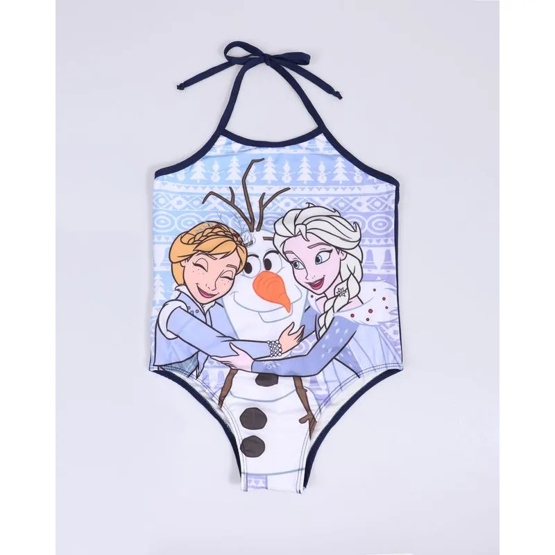 Maiô Infantil Frente Única Frozen Disney Azul 6