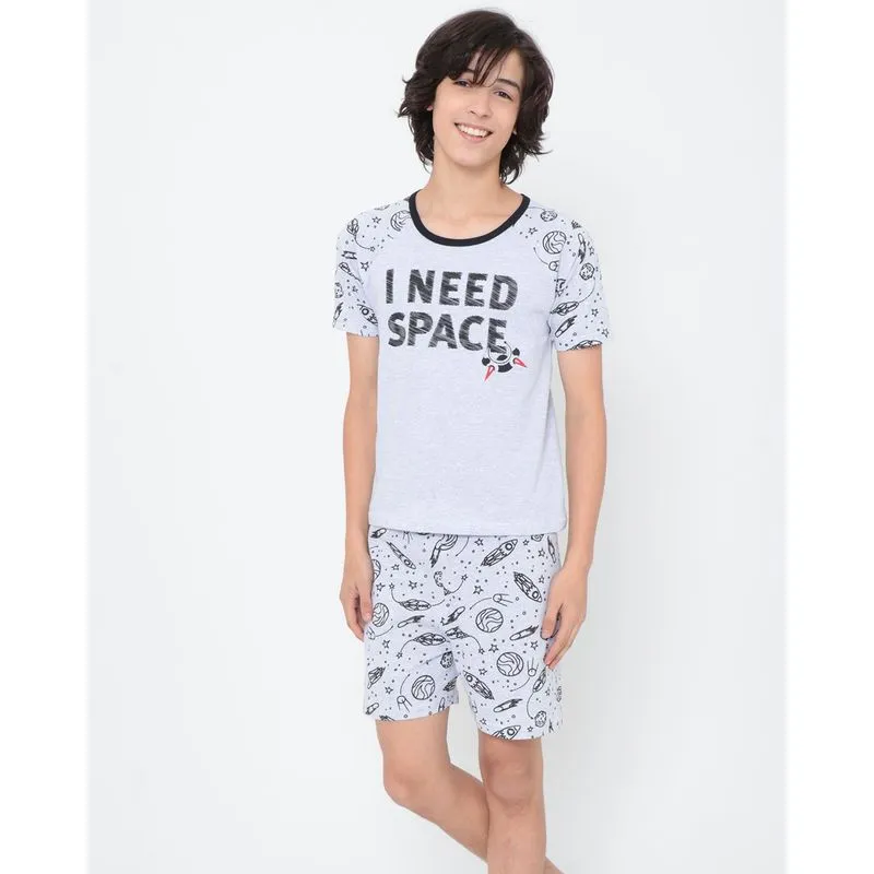 Pijama Juvenil 2 Peças Estampa Mescla Cinza 12
