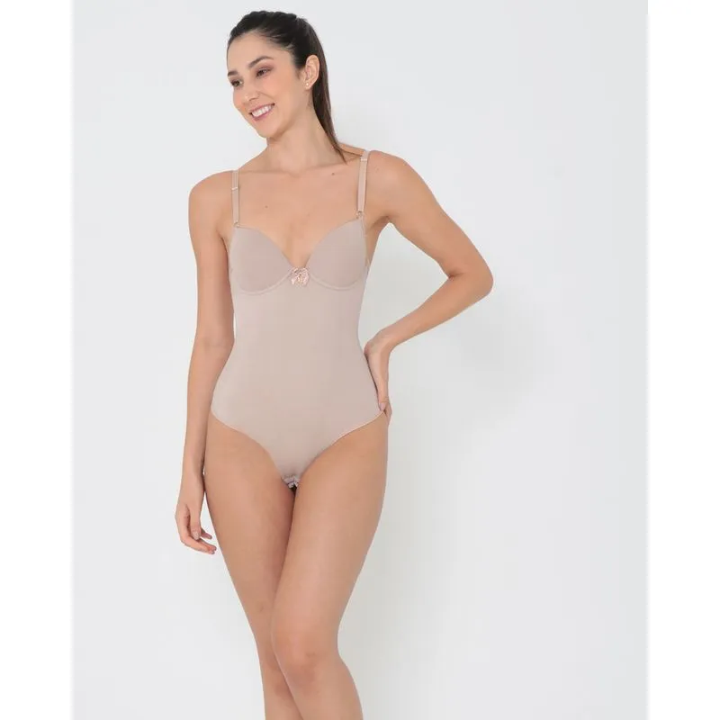Body Modelador Fio Bojo Bege P
