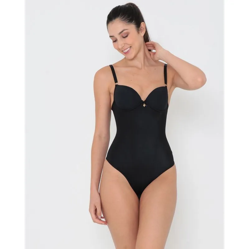 Body Modelador Fio Bojo Preto P