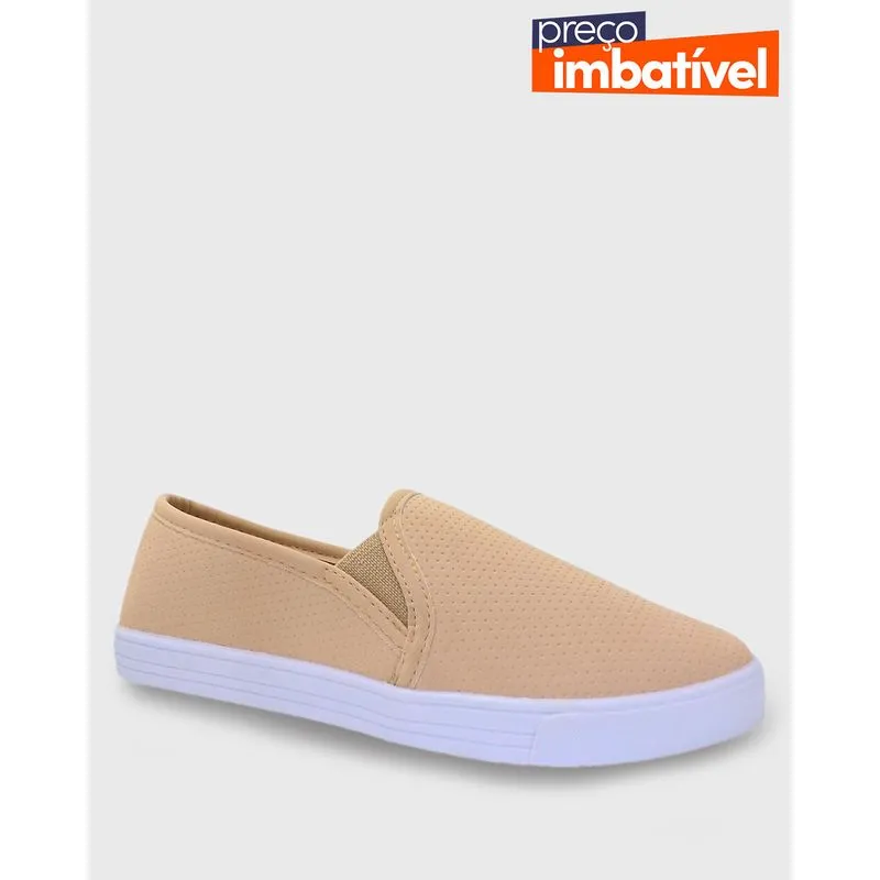 Tênis Feminino Slip On Bege UN