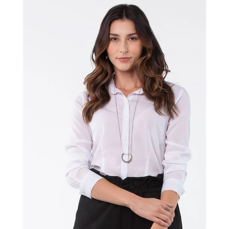 Camisa Feminina Crepe Branca M