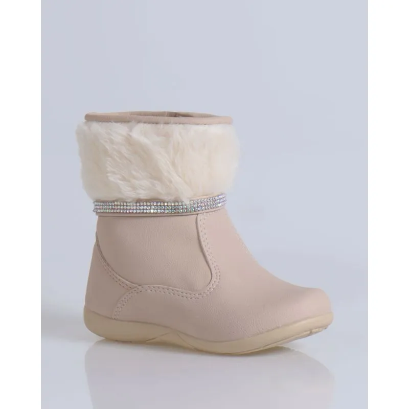 Bota Bebê Cano Médio Pelinho Bege 20