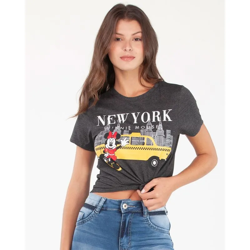 Blusa Estampa Minnie Disney Cinza Escuro M