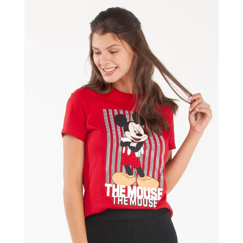 Blusa Estampa Mickey Mouse Disney Vermelha GG