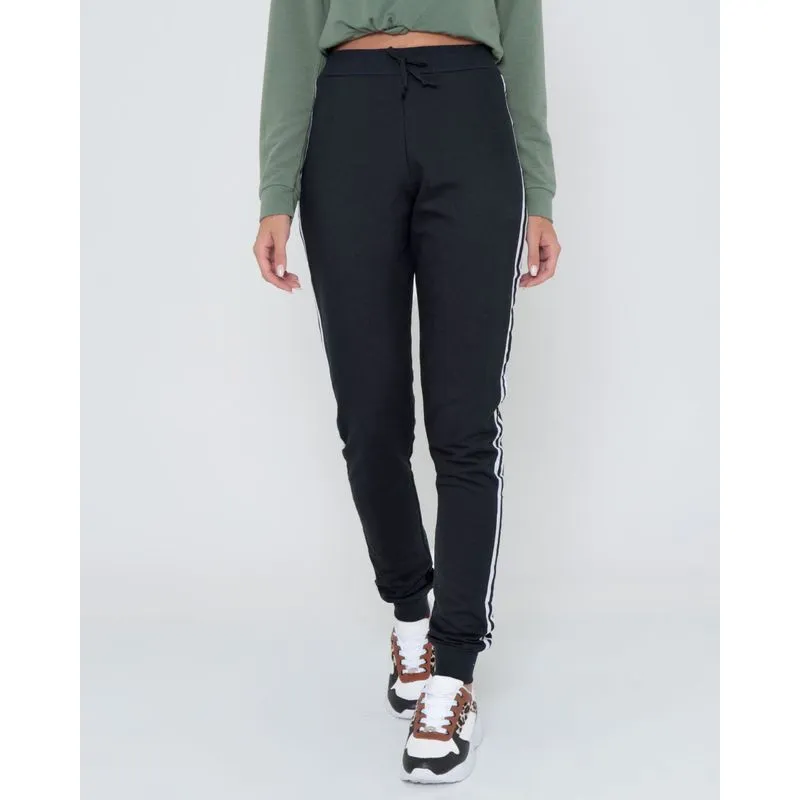 Calça Moletinho Feminina Jogger Preta GG