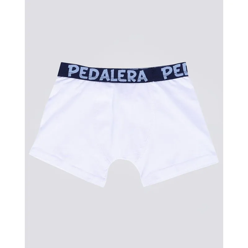 Cueca Infantil Boxer de Algodão Com Elástico Branca 4