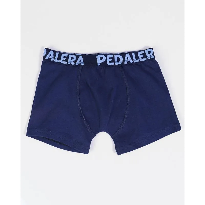 Cueca Infantil Boxer de Algodão Com Elástico Azul Marinho 4