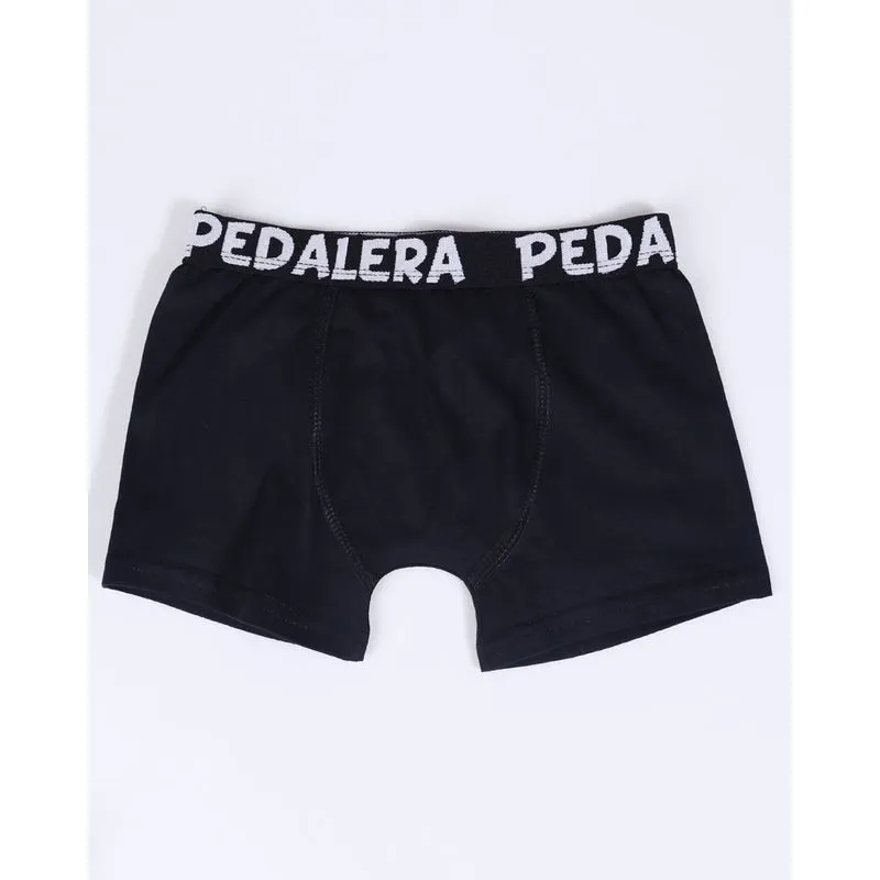 Cueca Infantil Boxer de Algodão Com Elástico Preta 6