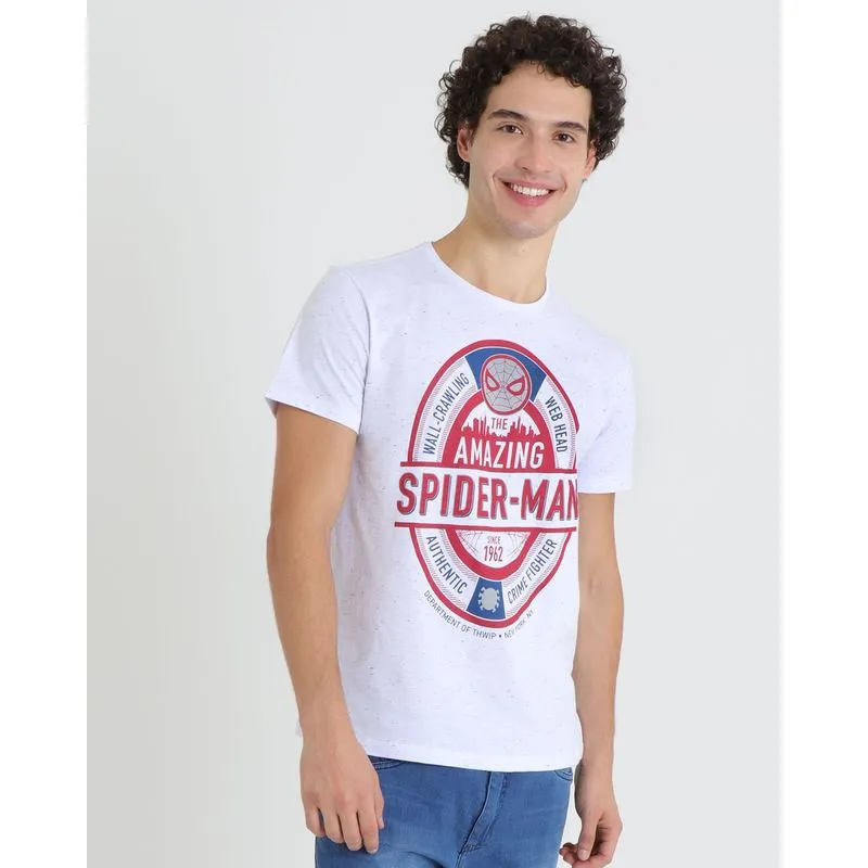 Camiseta Masculina Botonê Homem Aranha Marvel Branca GG