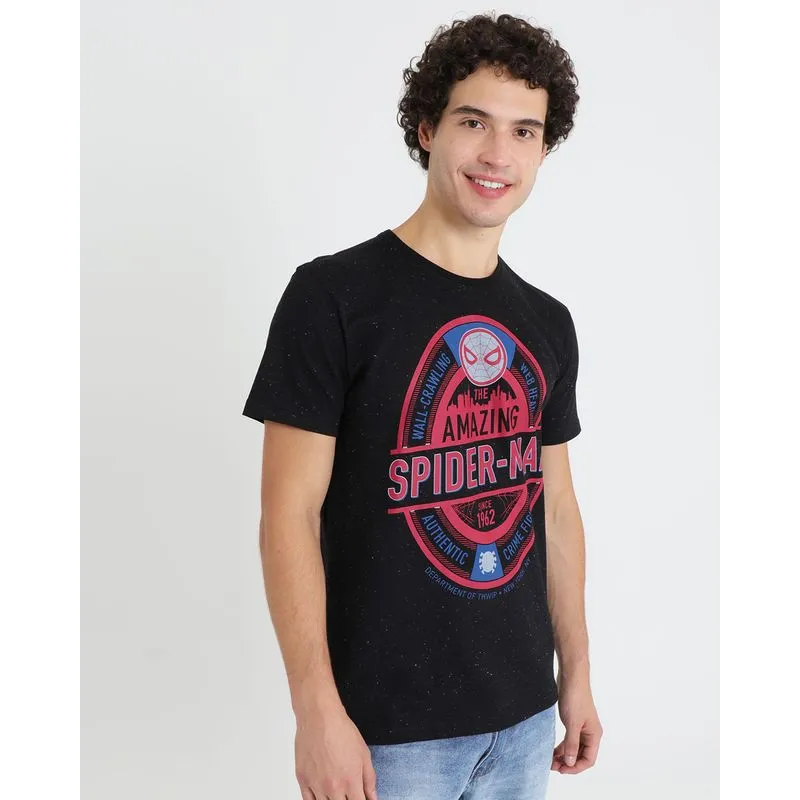 Camiseta Masculina Botonê Homem Aranha Marvel Preta M