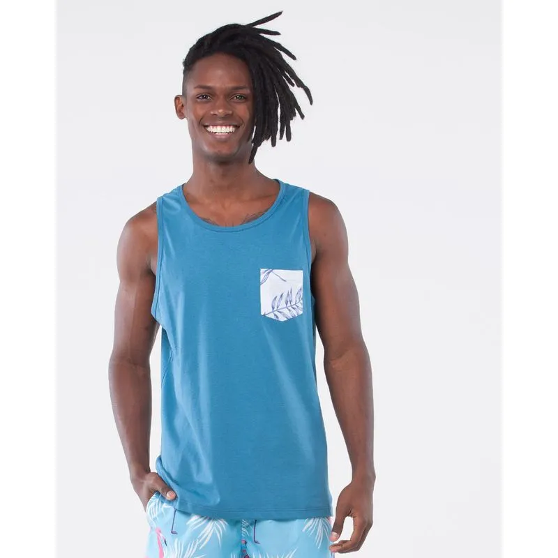 Regata Bolso Estampado Azul GG